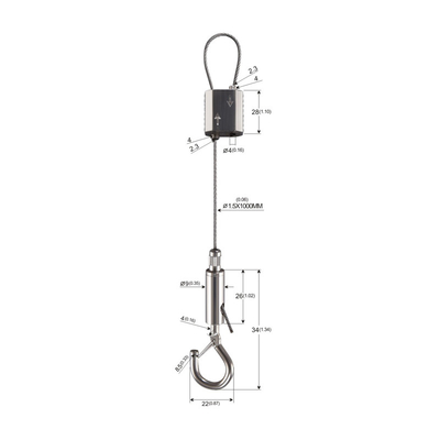 Głowa kobry ze stopu cynku 1.8mm SS lina stalowa obraz artystyczny zestaw do zawieszenia YW-860476