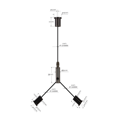 Zestaw do zawieszenia widelca High Bay, zestaw do zawieszania drutu mosiężnego niklowanego YW-86023