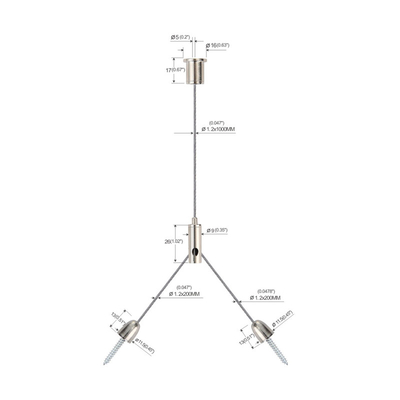Zestaw do zawieszenia widelca High Bay, zestaw do zawieszania drutu mosiężnego niklowanego YW-86023