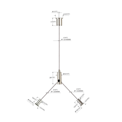 Zestaw do zawieszenia widelca High Bay, zestaw do zawieszania drutu mosiężnego niklowanego YW-86023