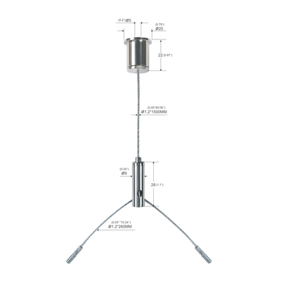System wiszący LED w kształcie litery Y z hakiem homara YW-86021