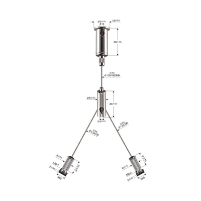 Liniowy system wiszący LED w kształcie litery Y z suwakiem YW-86447