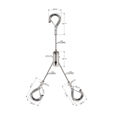 Liniowy system wiszący LED w kształcie litery Y z suwakiem YW-86447