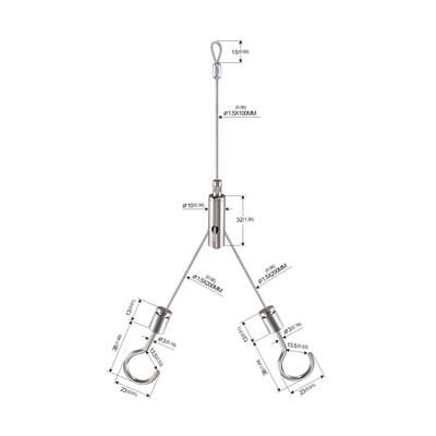 Liniowy system wiszący LED w kształcie litery Y z suwakiem YW-86447