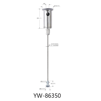 Oświetlenie LED System kablowy z wkrętem 1,2 mm 600 mm Długość regulowana