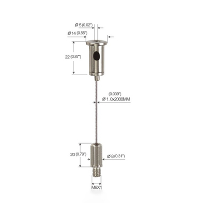 Led Linear Lights Mosiężne zestawy do zawieszania z gwintowanymi kołkami Opcjonalnie w wielu kolorach